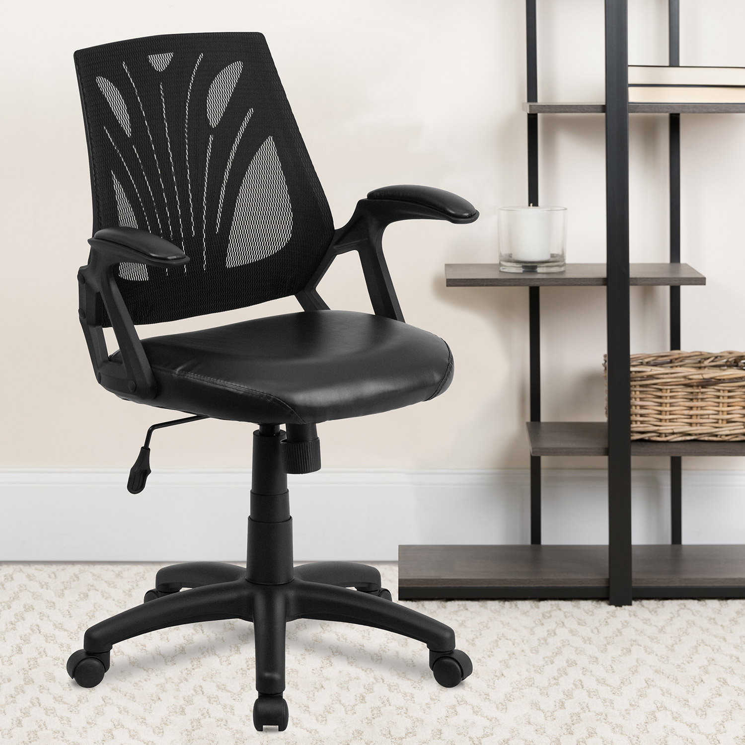 BLNK - Sam Mid-Back Mesh Swivel Task Office Chair with Open Arms
