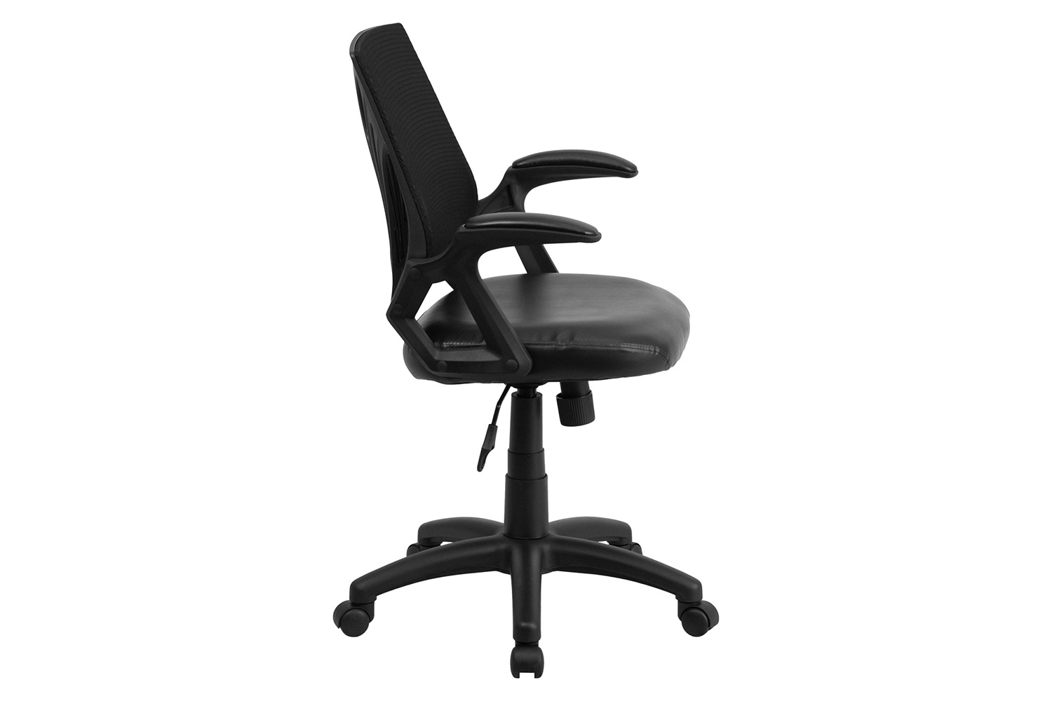 BLNK Sam Mid-Back Mesh Swivel Task Office Chair with Open Arms - LeatherSoft