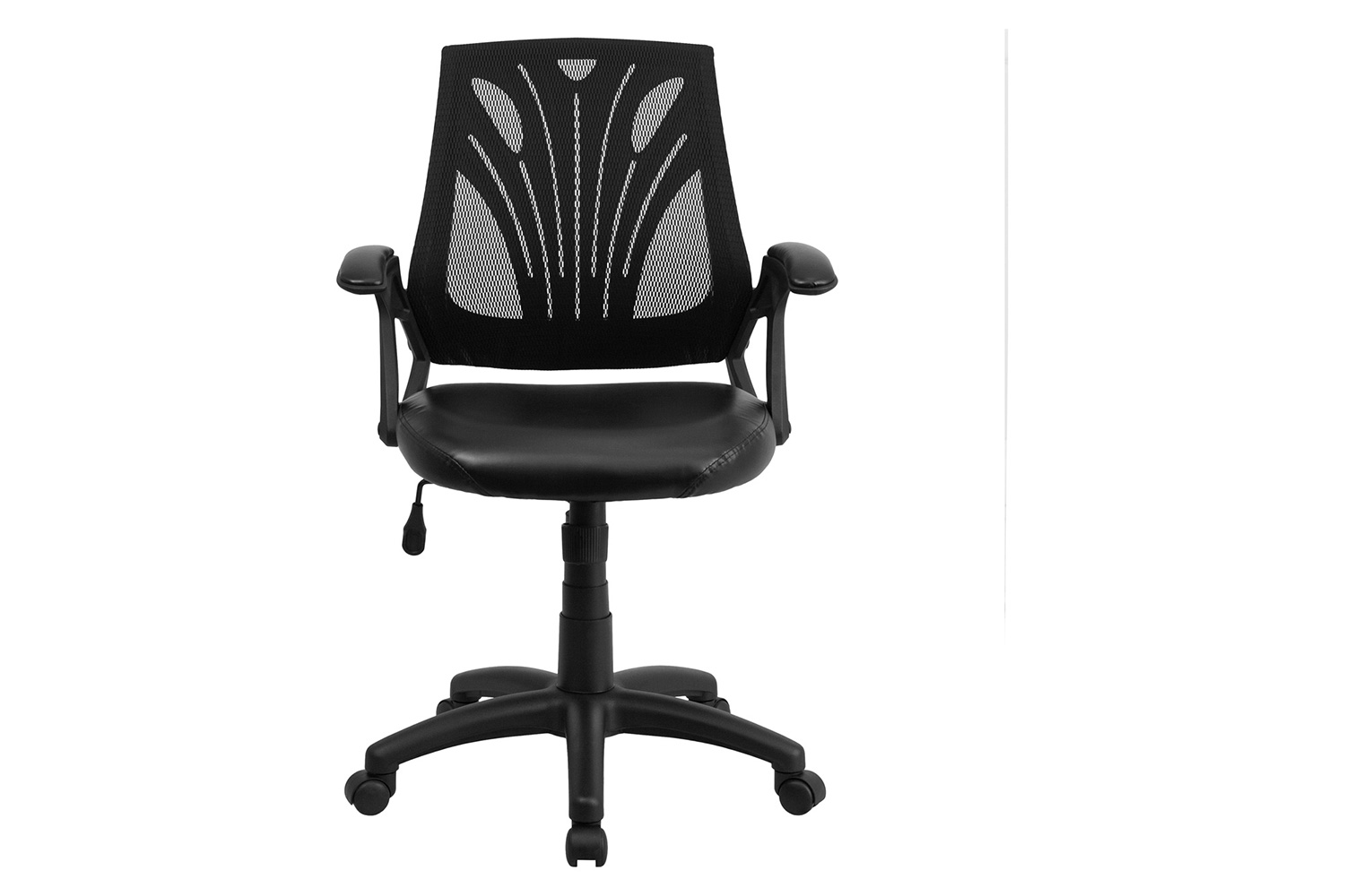 BLNK Sam Mid-Back Mesh Swivel Task Office Chair with Open Arms - LeatherSoft
