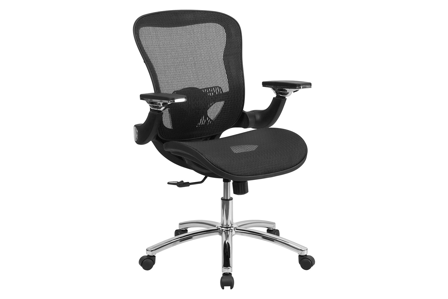 BLNK - Sam Mid-Back Mesh Executive Swivel Ergonomic Office Chair with Synchro-Tilt and Height Adjustable Flip-Up Arms