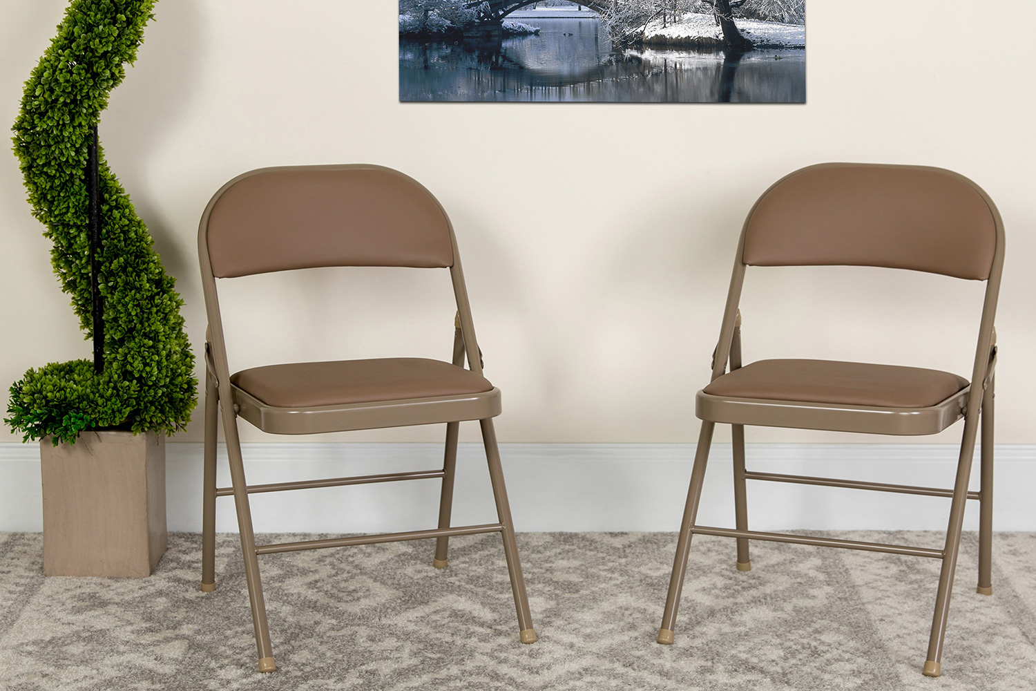 BLNK - HERCULES Series Vinyl Double Braced Folding Chair