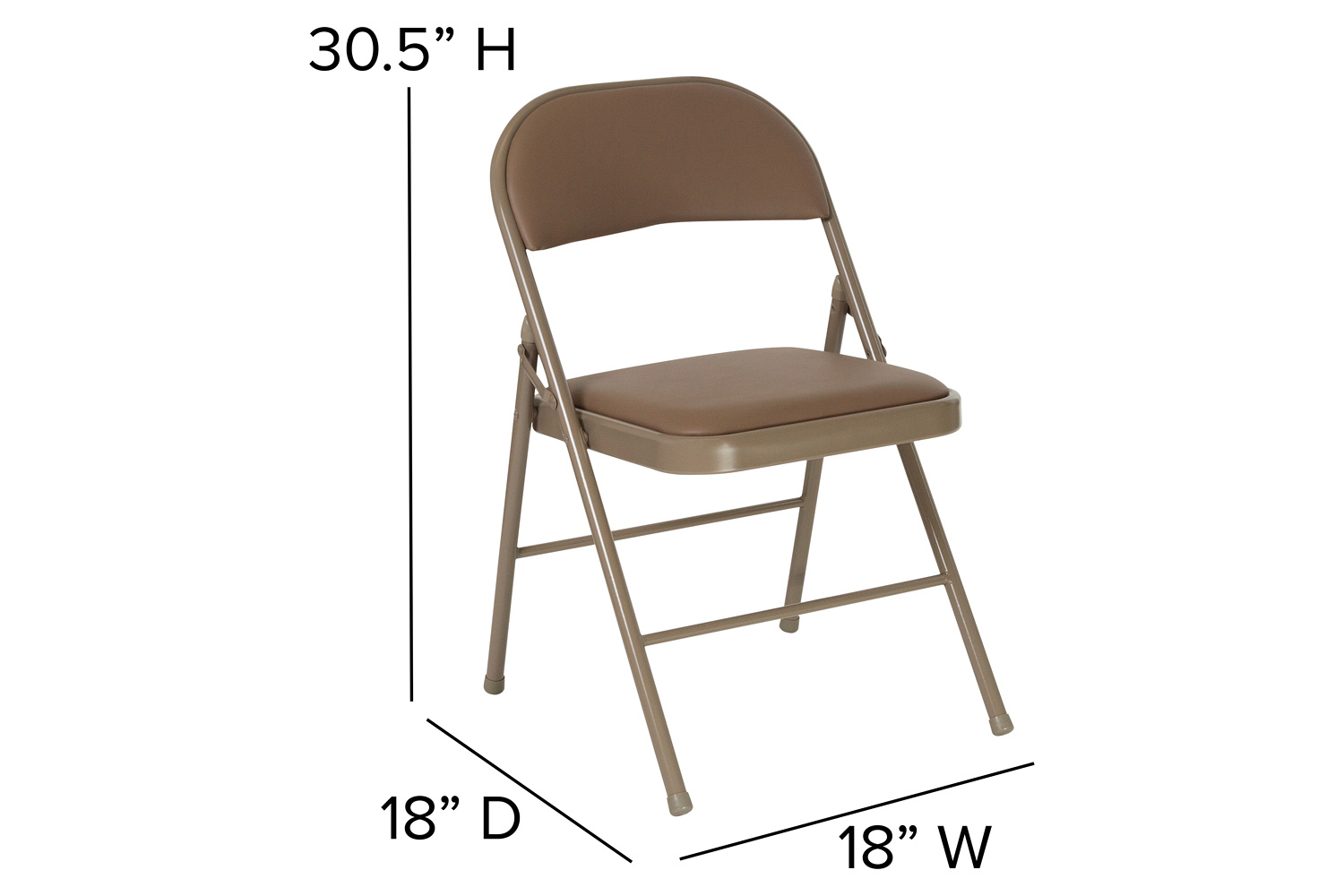 BLNK HERCULES Series Vinyl Double Braced Folding Chair - Beige