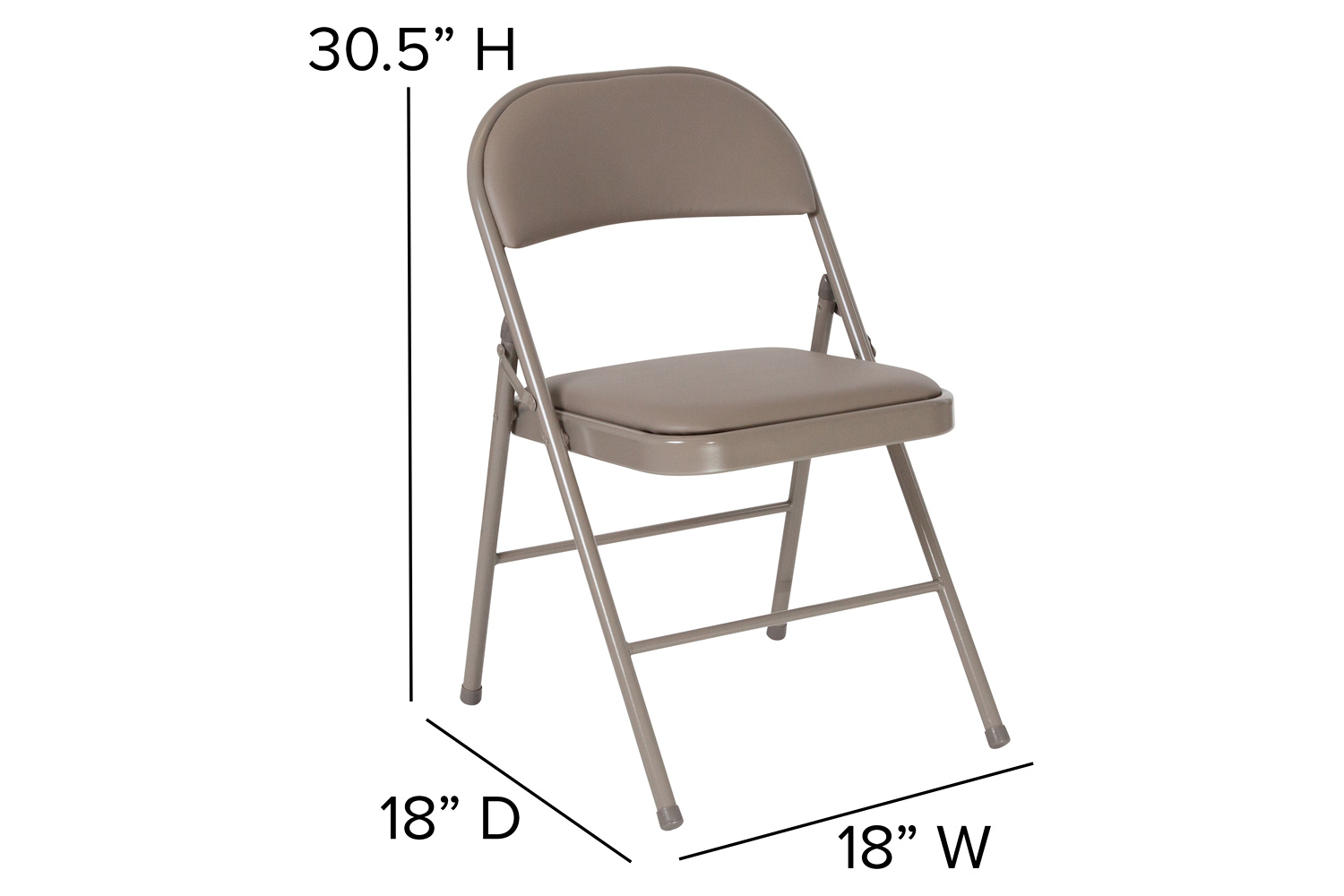 BLNK HERCULES Series Vinyl Double Braced Folding Chair - Gray