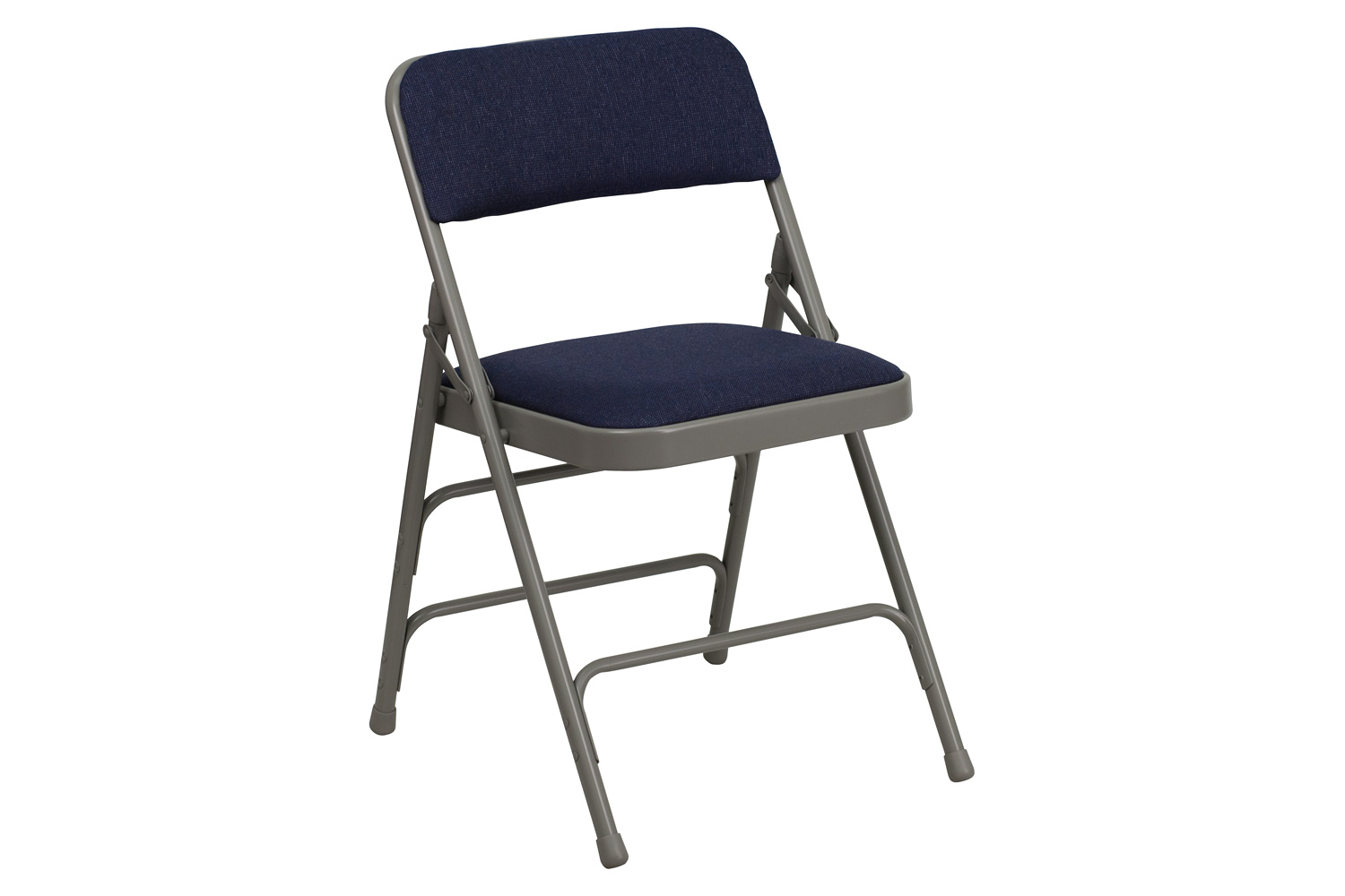 BLNK HERCULES Series Fabric Curved Triple Braced and Double Hinged Metal Folding Chair - Navy