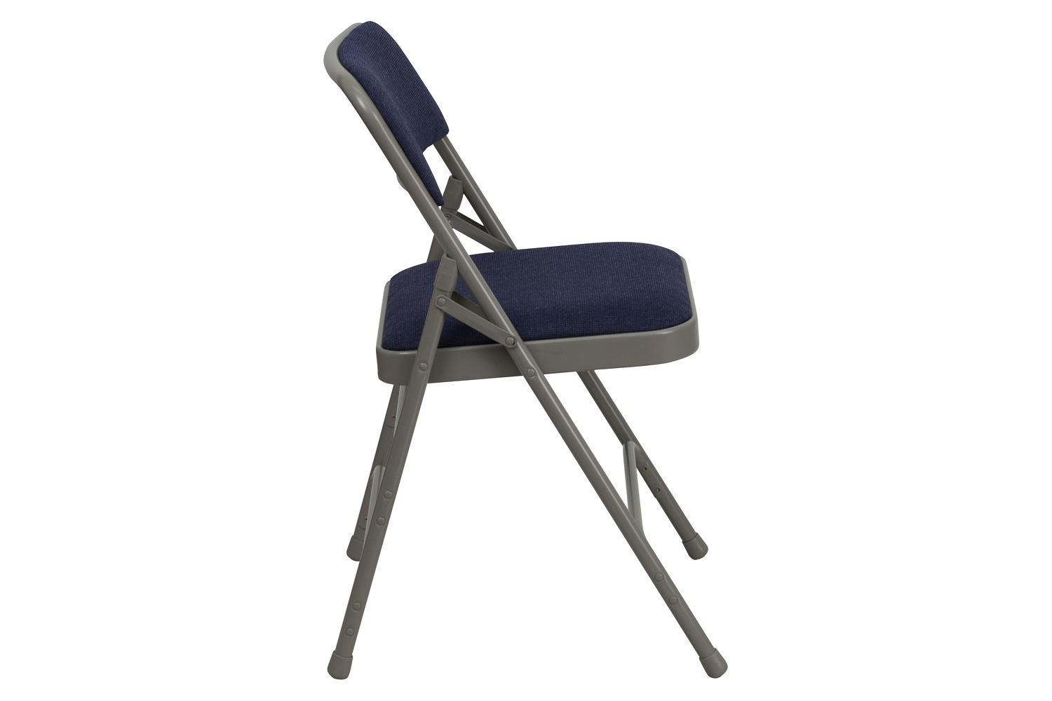 BLNK HERCULES Series Fabric Curved Triple Braced and Double Hinged Metal Folding Chair - Navy