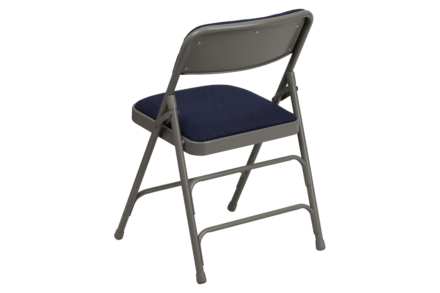 BLNK HERCULES Series Fabric Curved Triple Braced and Double Hinged Metal Folding Chair - Navy