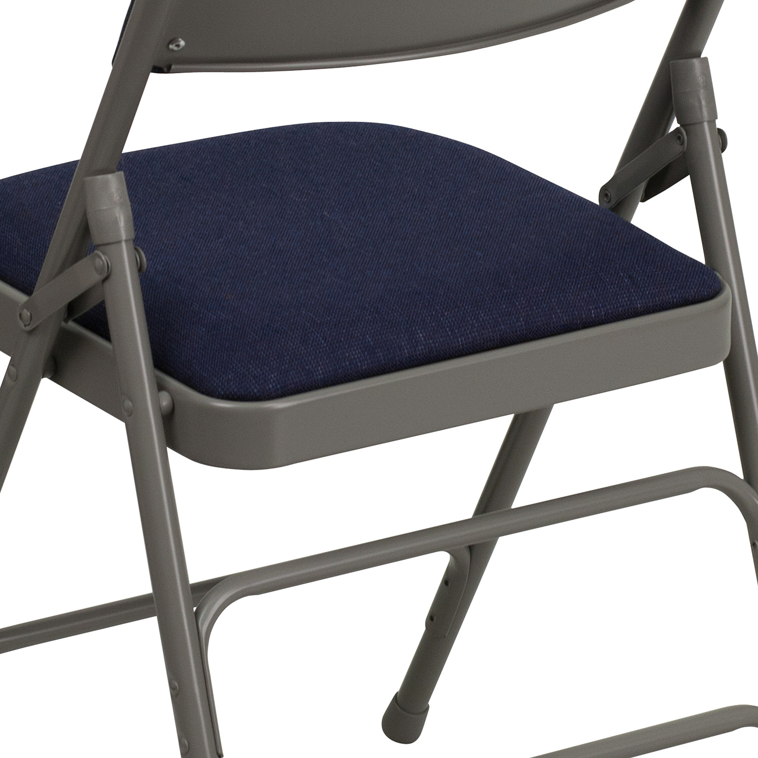 BLNK HERCULES Series Fabric Curved Triple Braced and Double Hinged Metal Folding Chair - Navy