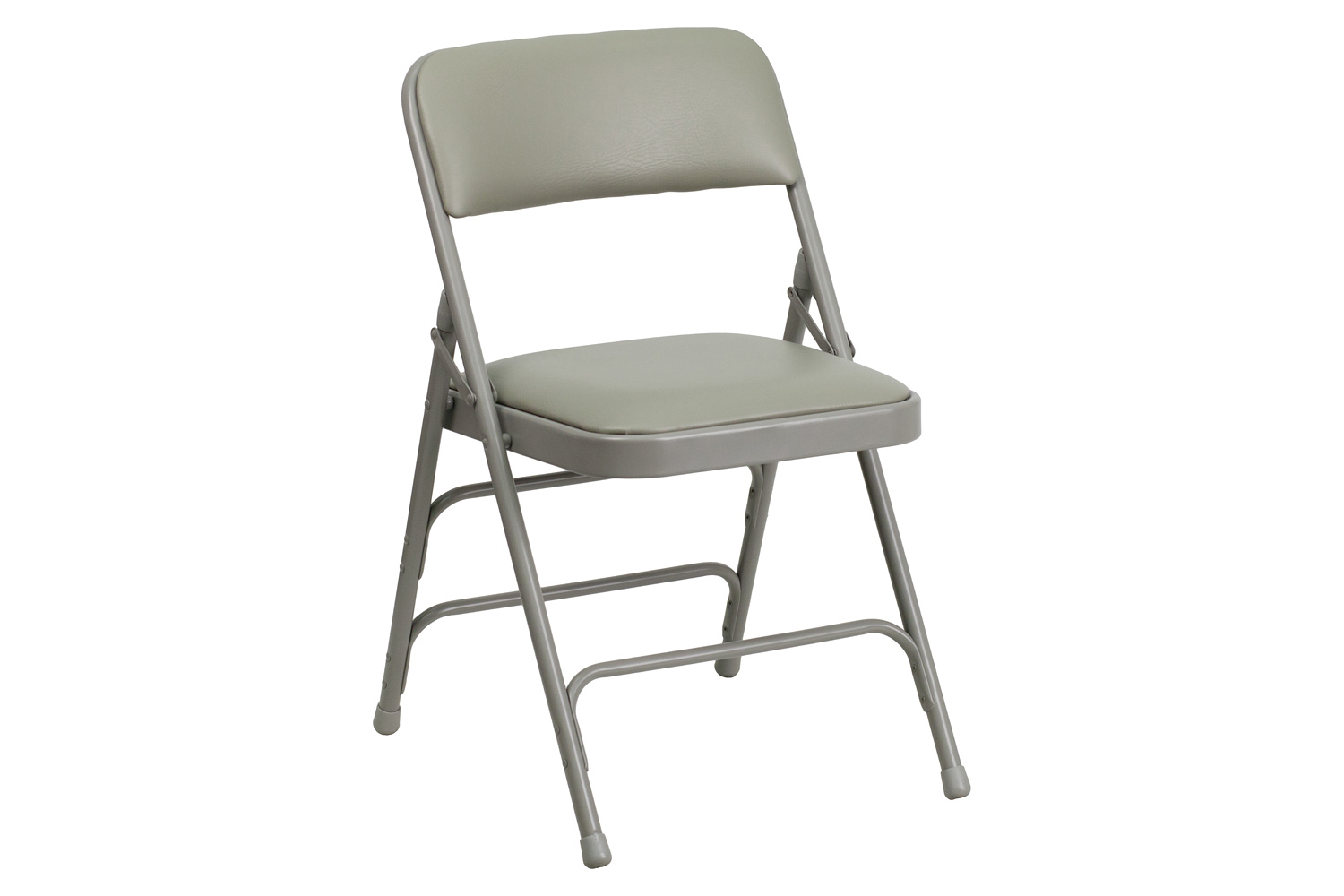BLNK HERCULES Series Vinyl Curved Triple Braced and Double Hinged Metal Folding Chair - Gray
