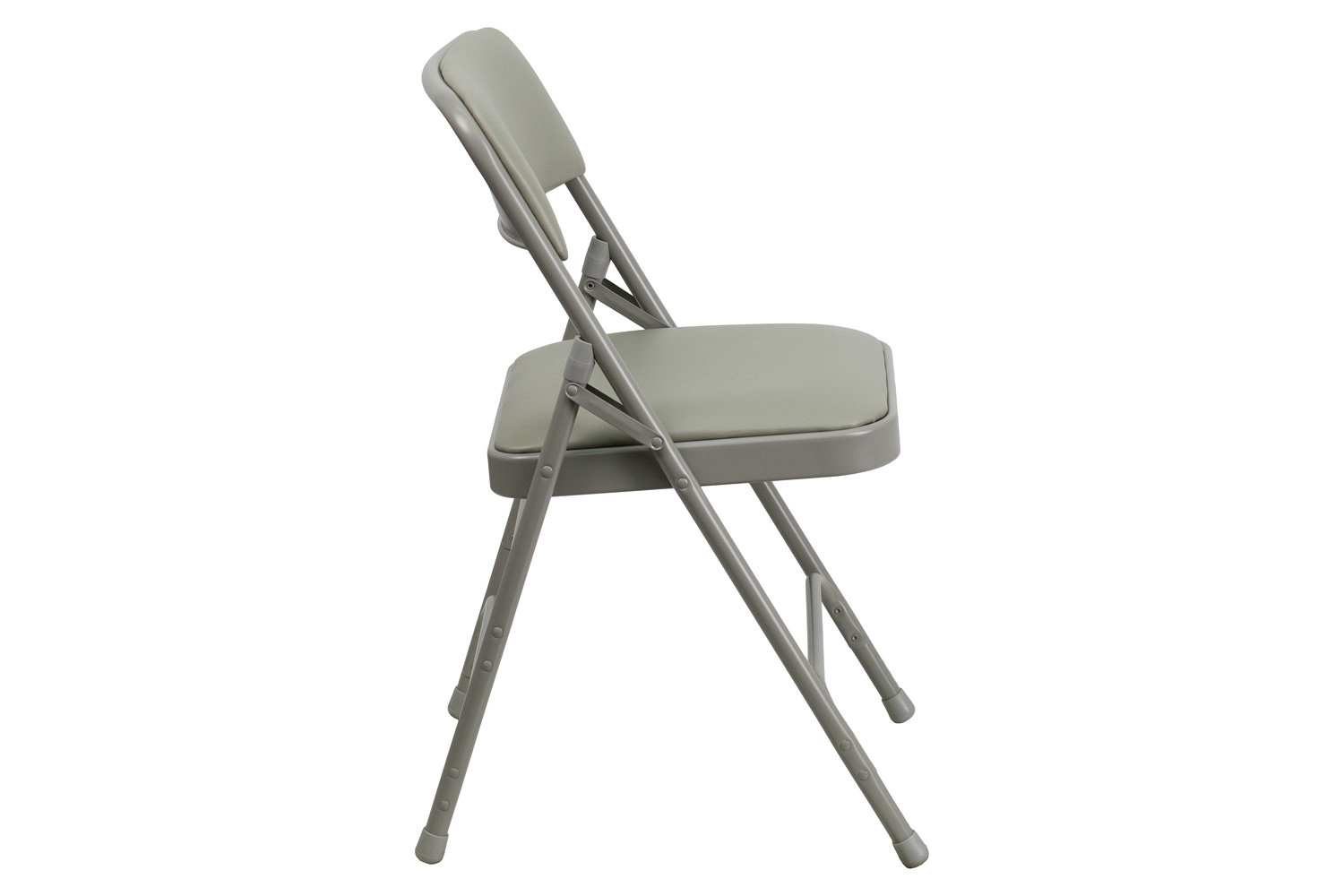 BLNK HERCULES Series Vinyl Curved Triple Braced and Double Hinged Metal Folding Chair - Gray
