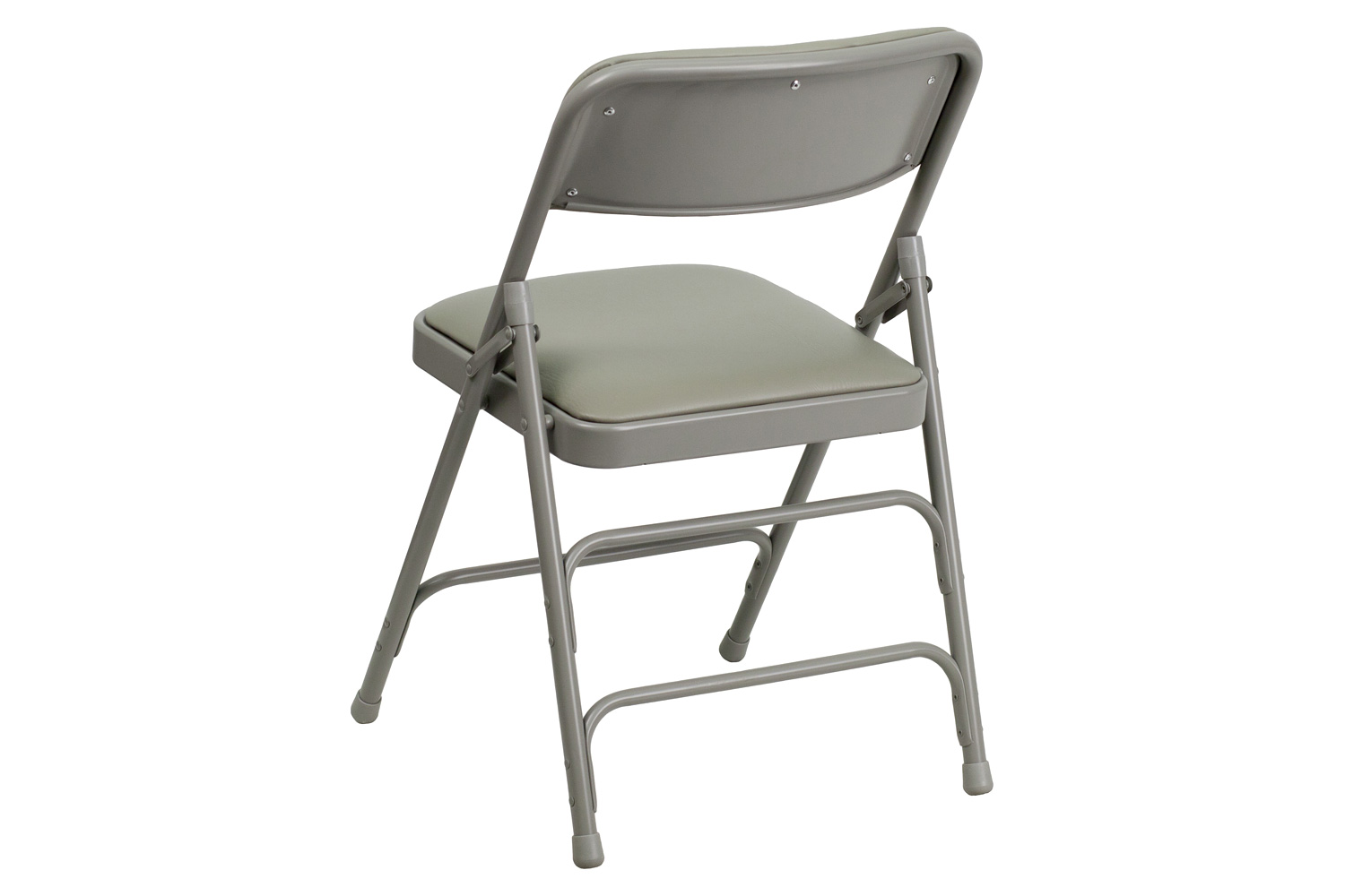 BLNK HERCULES Series Vinyl Curved Triple Braced and Double Hinged Metal Folding Chair - Gray