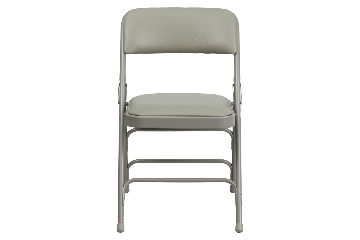BLNK HERCULES Series Vinyl Curved Triple Braced and Double Hinged Metal Folding Chair - Gray