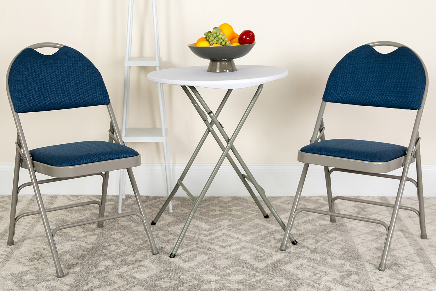 BLNK - HERCULES Series Fabric Ultra-Premium Triple Braced Metal Folding Chair with Easy-Carry Handle