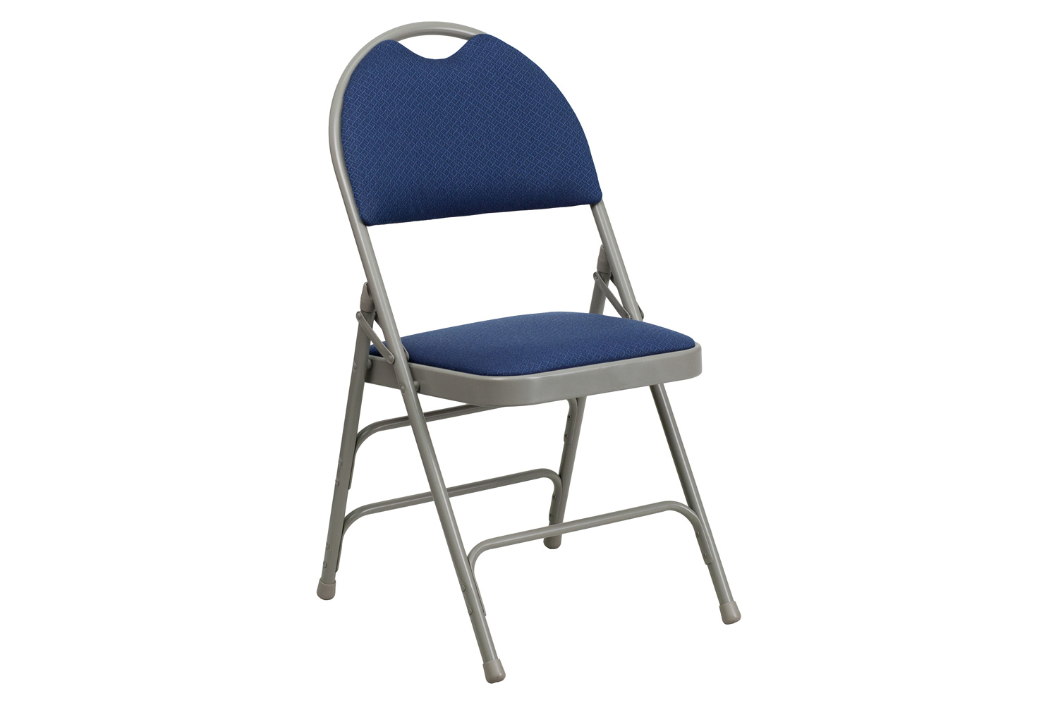 BLNK HERCULES Series Fabric Ultra-Premium Triple Braced Metal Folding Chair with Easy-Carry Handle - Navy