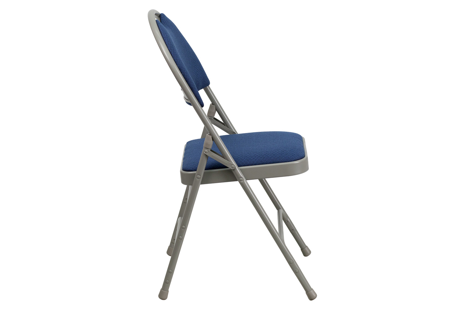 BLNK HERCULES Series Fabric Ultra-Premium Triple Braced Metal Folding Chair with Easy-Carry Handle - Navy