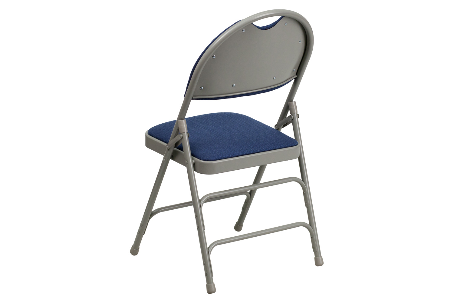 BLNK HERCULES Series Fabric Ultra-Premium Triple Braced Metal Folding Chair with Easy-Carry Handle - Navy