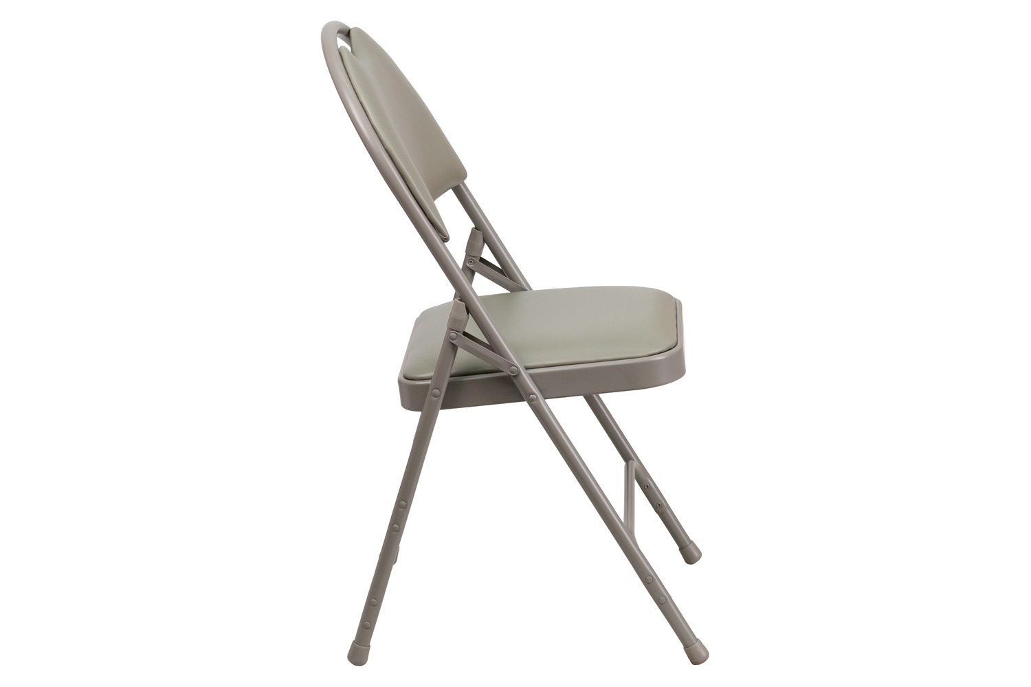 BLNK HERCULES Series Vinyl Ultra-Premium Triple Braced Metal Folding Chair with Easy-Carry Handle - Gray