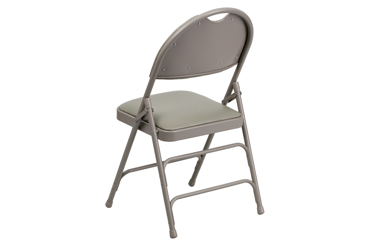 BLNK HERCULES Series Vinyl Ultra-Premium Triple Braced Metal Folding Chair with Easy-Carry Handle - Gray
