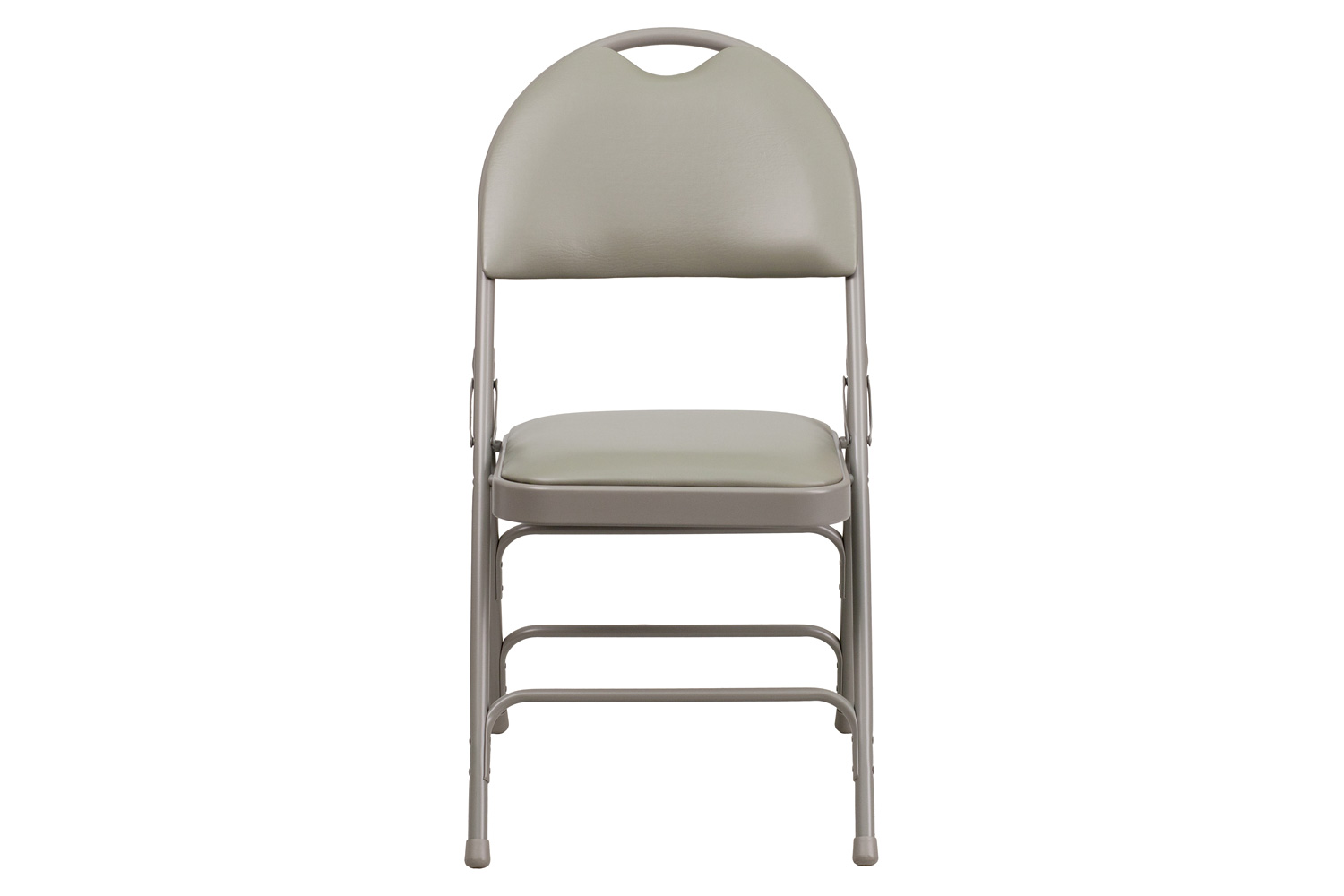 BLNK HERCULES Series Vinyl Ultra-Premium Triple Braced Metal Folding Chair with Easy-Carry Handle - Gray