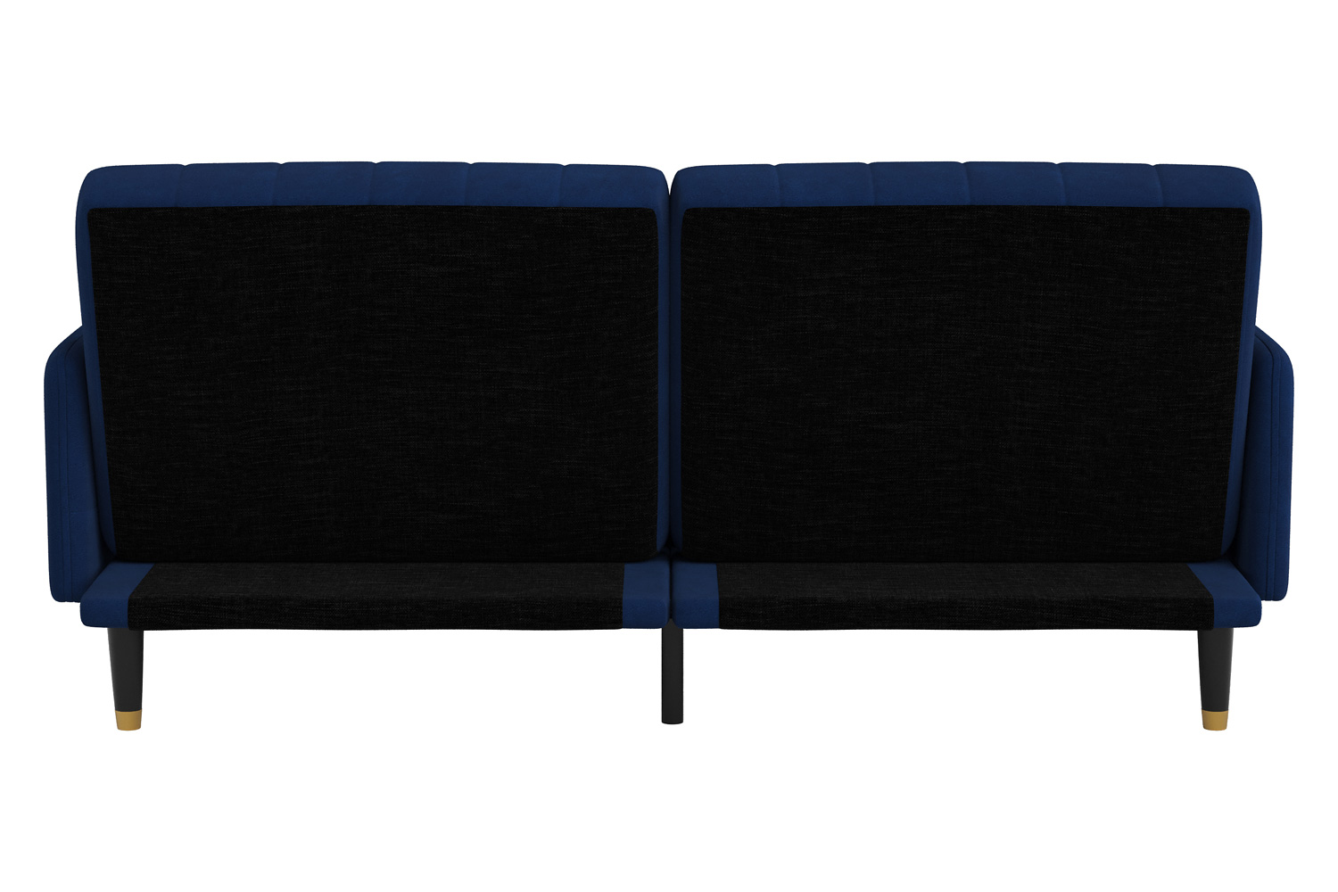 BLNK Sophia Velvet Premium Split Back Sofa Futon with Solid Wooden Legs - Navy