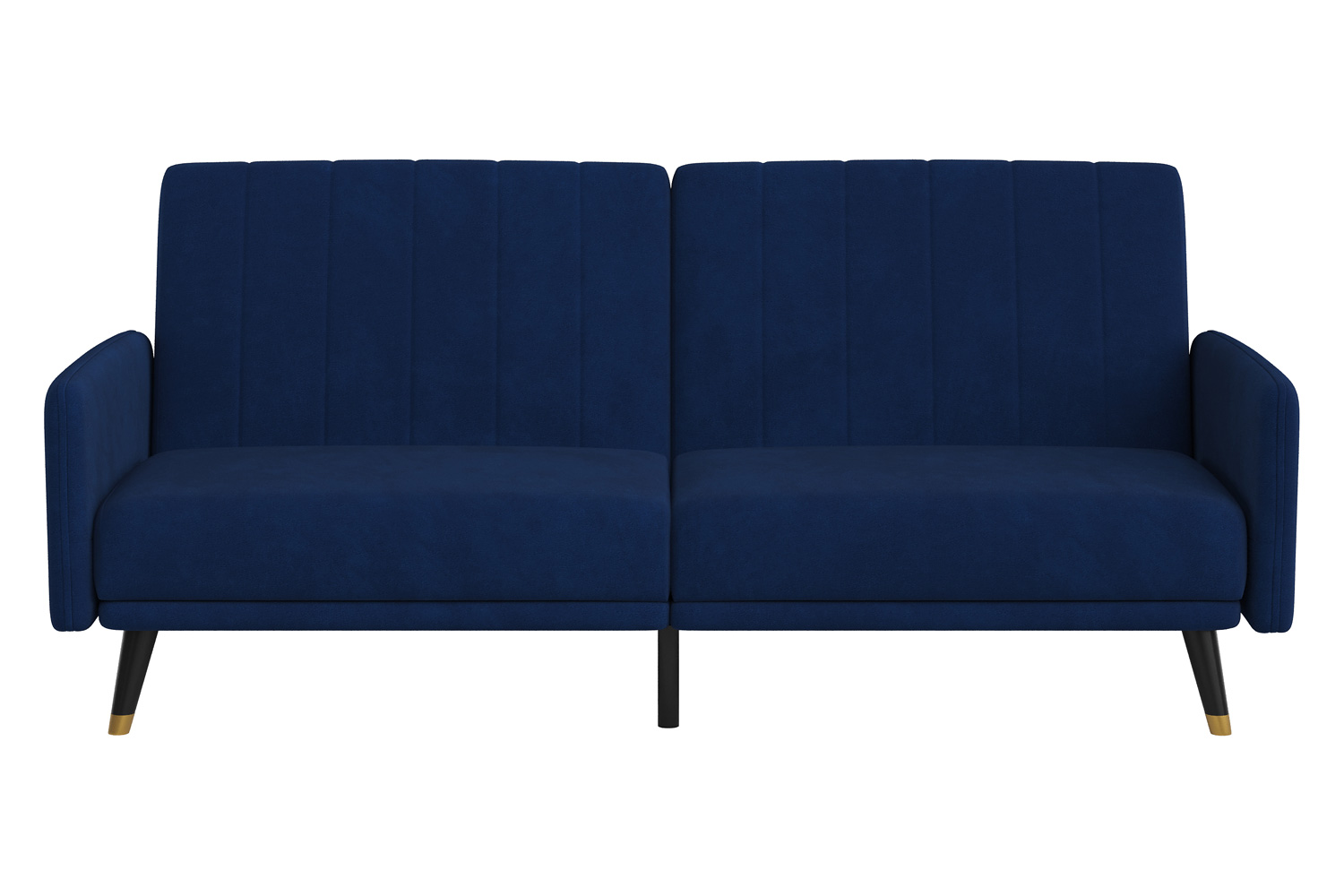 BLNK Sophia Velvet Premium Split Back Sofa Futon with Solid Wooden Legs - Navy