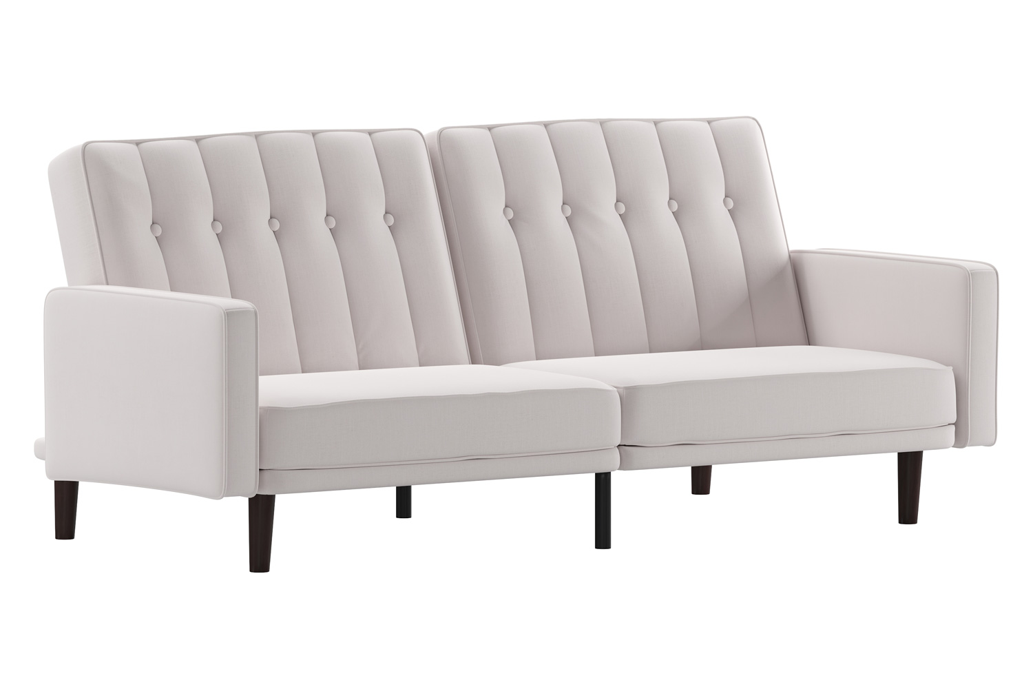 BLNK Carter Faux Linen Premium Tufted Split Back Sofa Futon with Solid Wooden Legs - Stone
