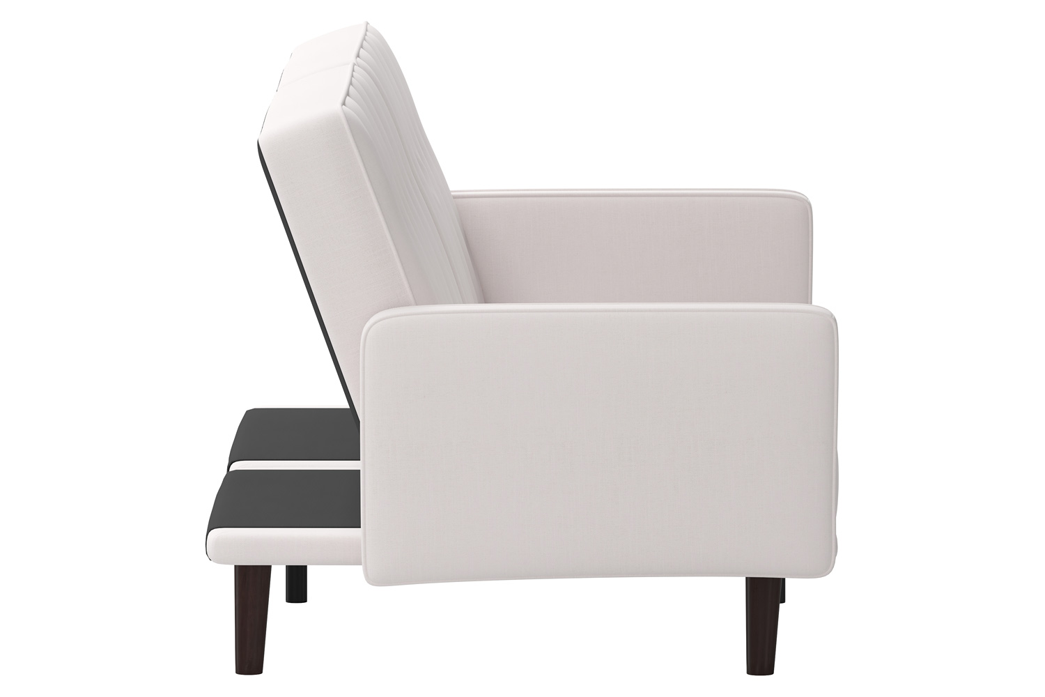 BLNK Carter Faux Linen Premium Tufted Split Back Sofa Futon with Solid Wooden Legs - Stone