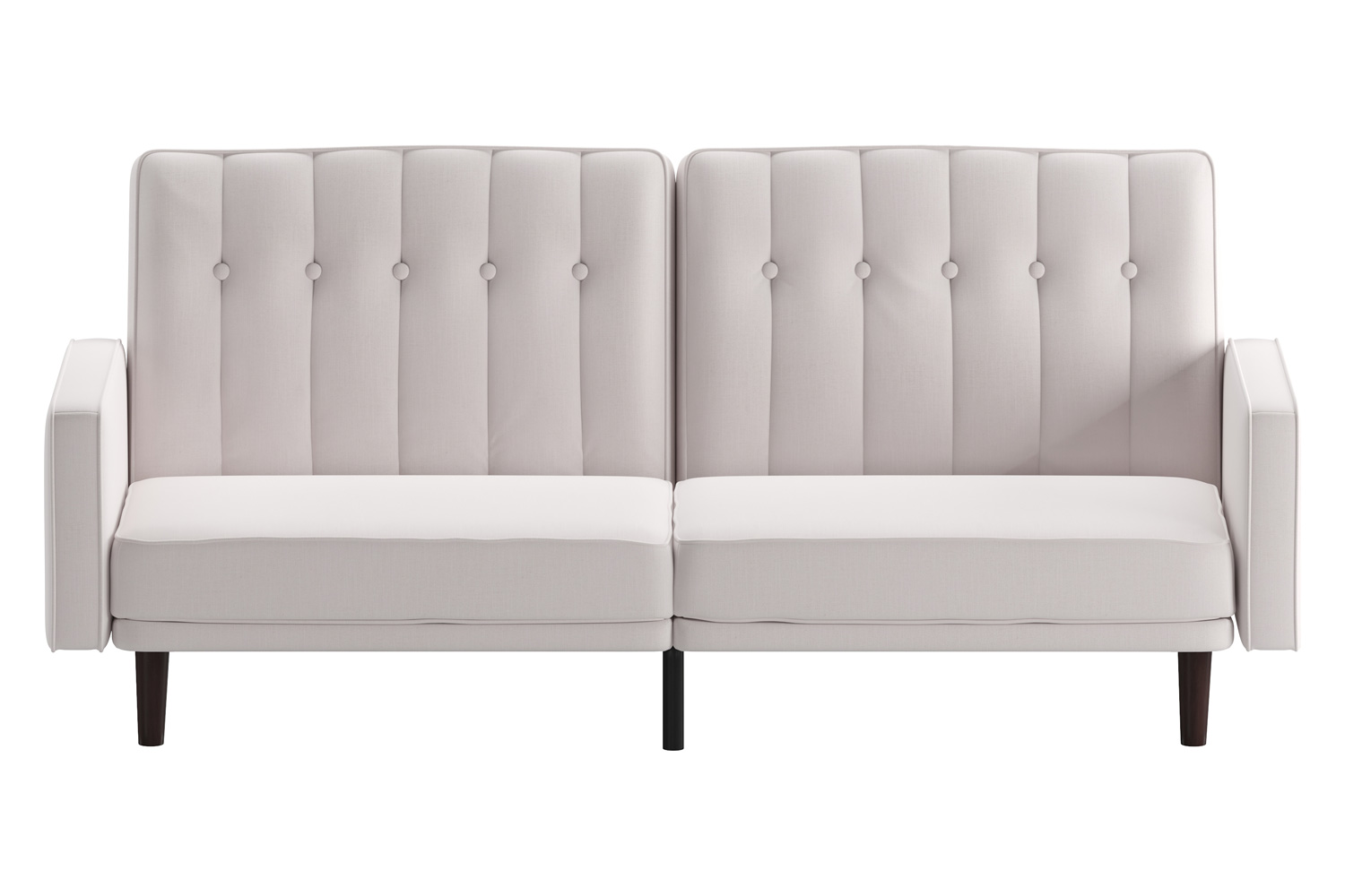 BLNK Carter Faux Linen Premium Tufted Split Back Sofa Futon with Solid Wooden Legs - Stone