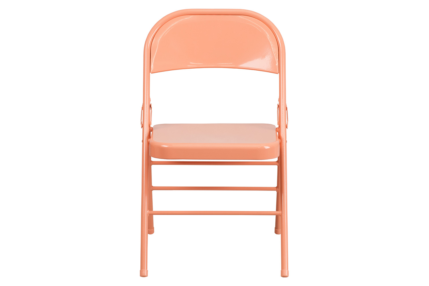 BLNK HERCULES COLORBURST Series Metal Triple Braced and Double Hinged Folding Chair - Sedona Coral