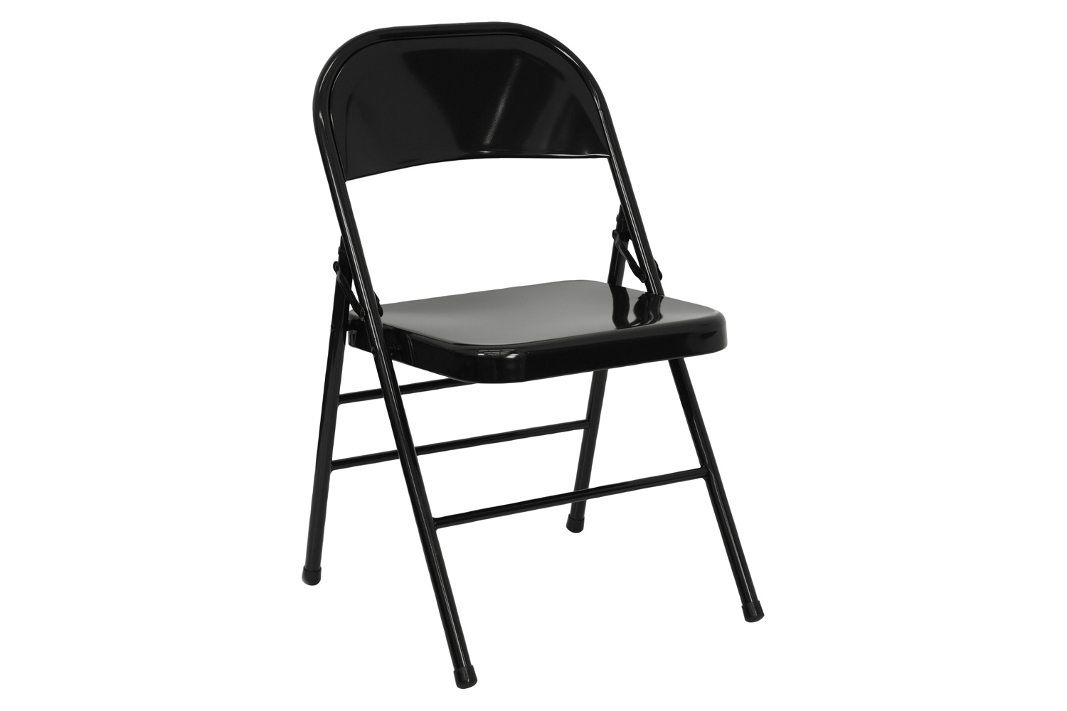 BLNK HERCULES Series Triple Braced and Double Hinged Metal Folding Chair - Black