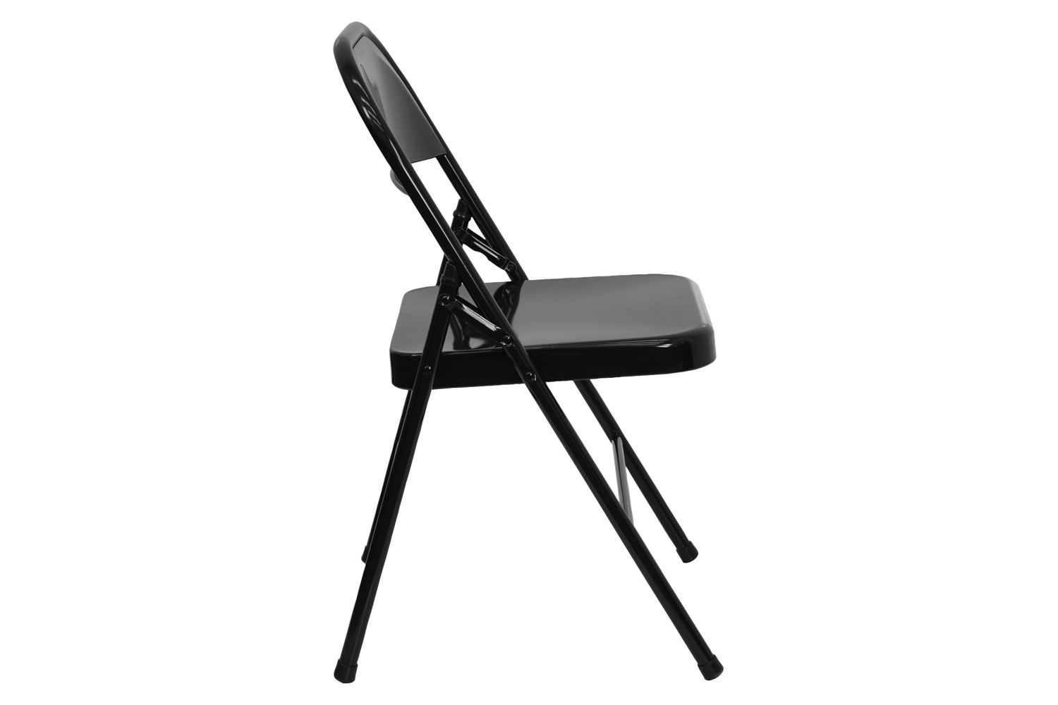 BLNK HERCULES Series Triple Braced and Double Hinged Metal Folding Chair - Black