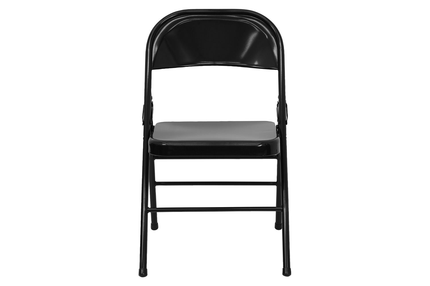 BLNK HERCULES Series Triple Braced and Double Hinged Metal Folding Chair - Black