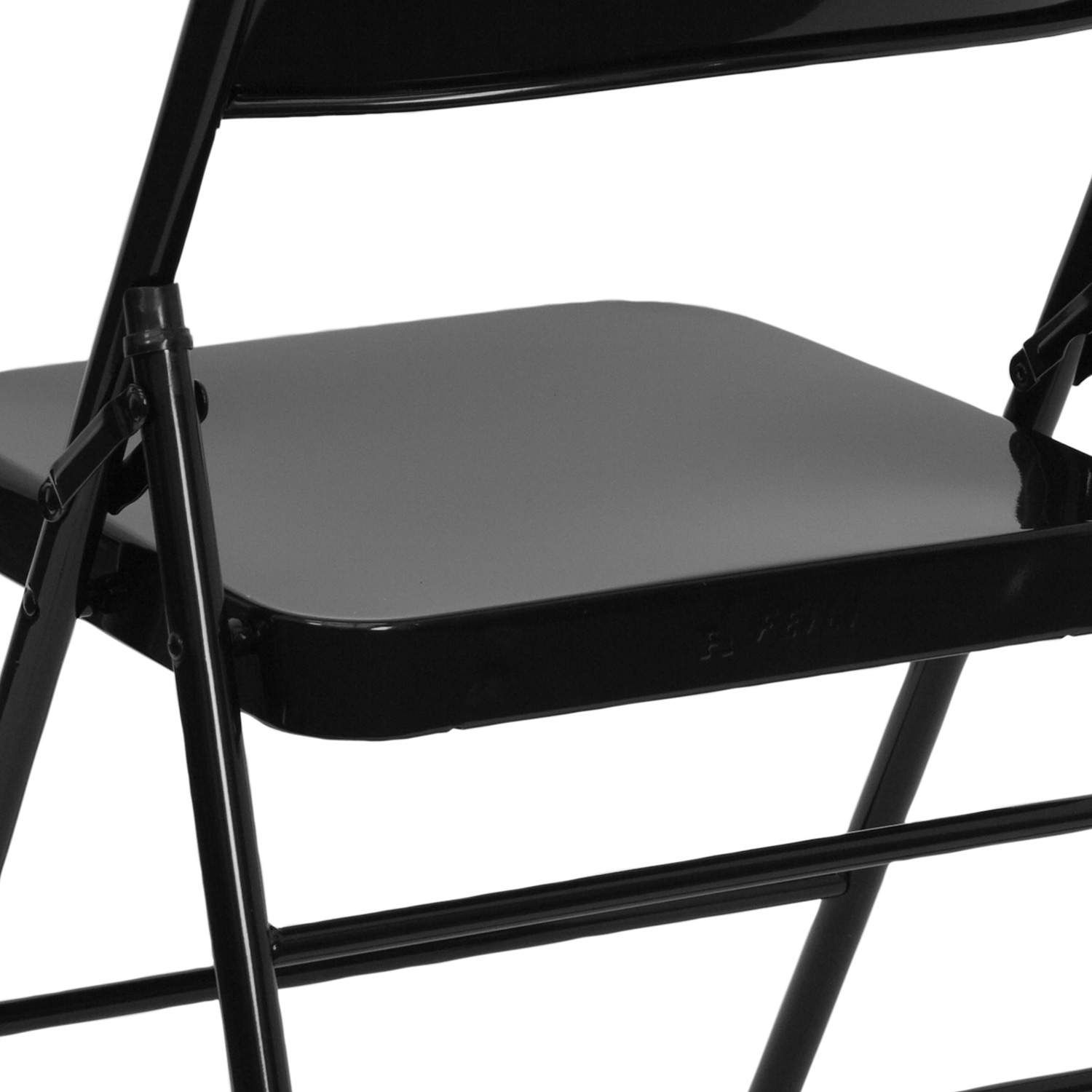 BLNK HERCULES Series Triple Braced and Double Hinged Metal Folding Chair - Black