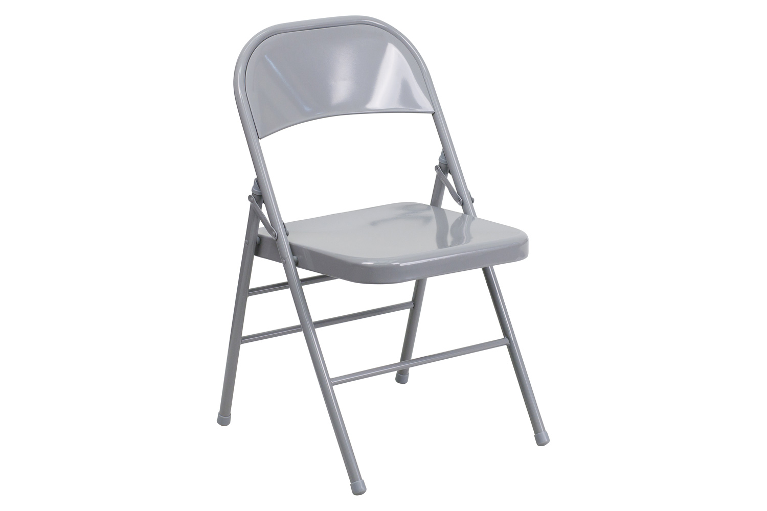 BLNK HERCULES Series Triple Braced and Double Hinged Metal Folding Chair - Gray