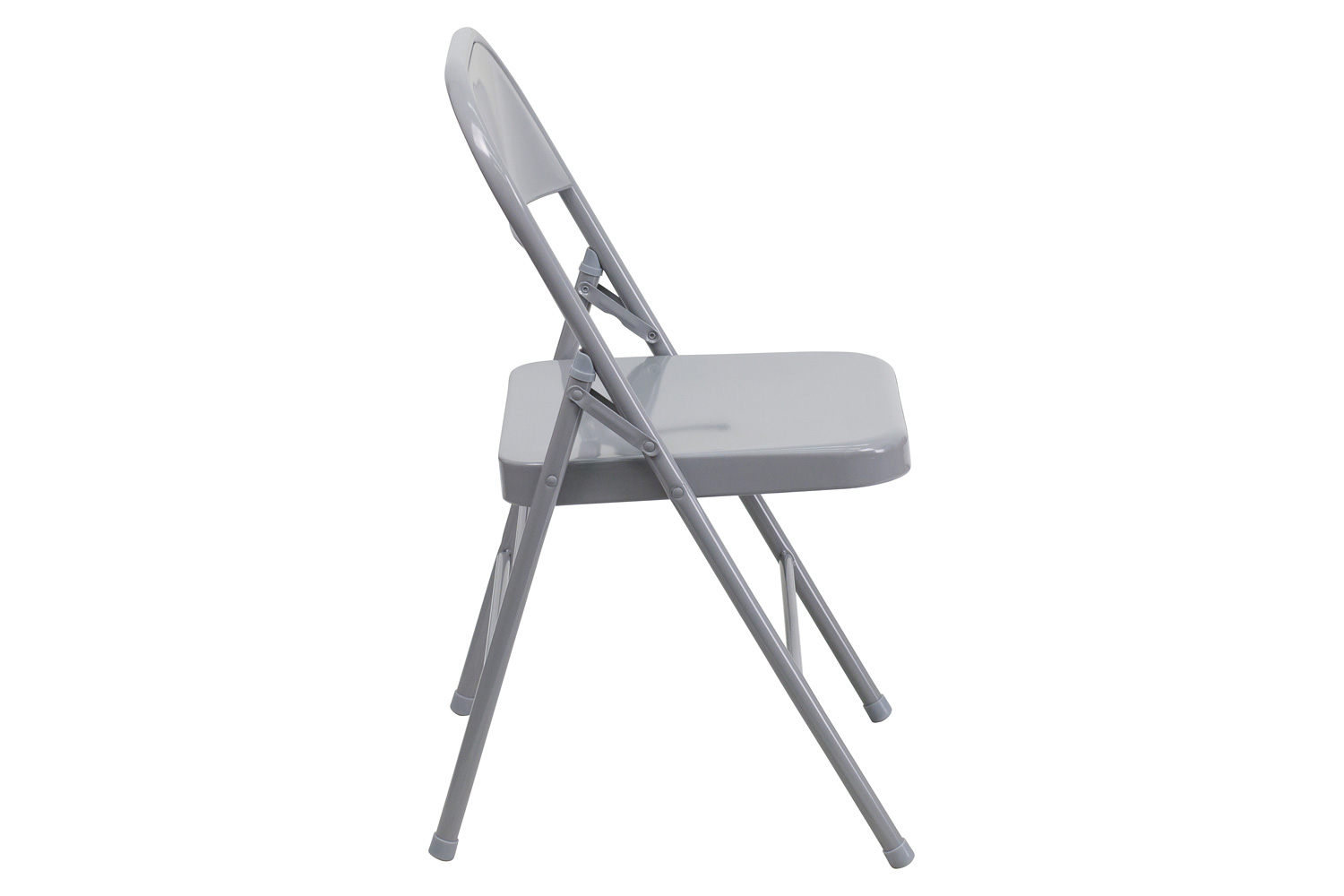 BLNK HERCULES Series Triple Braced and Double Hinged Metal Folding Chair - Gray