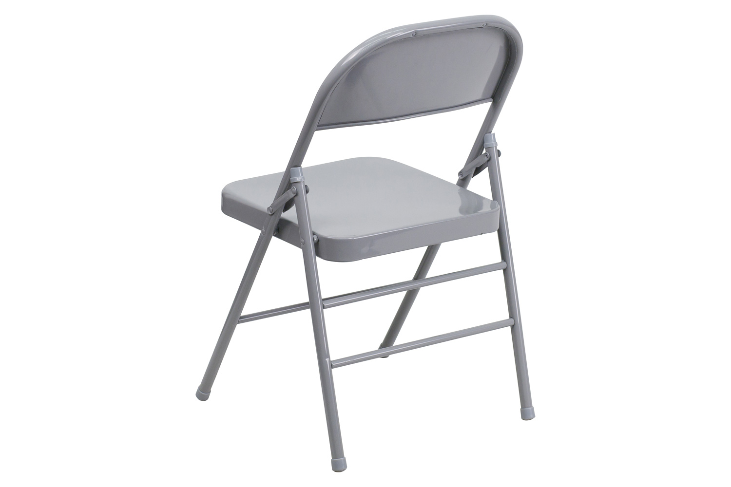 BLNK HERCULES Series Triple Braced and Double Hinged Metal Folding Chair - Gray