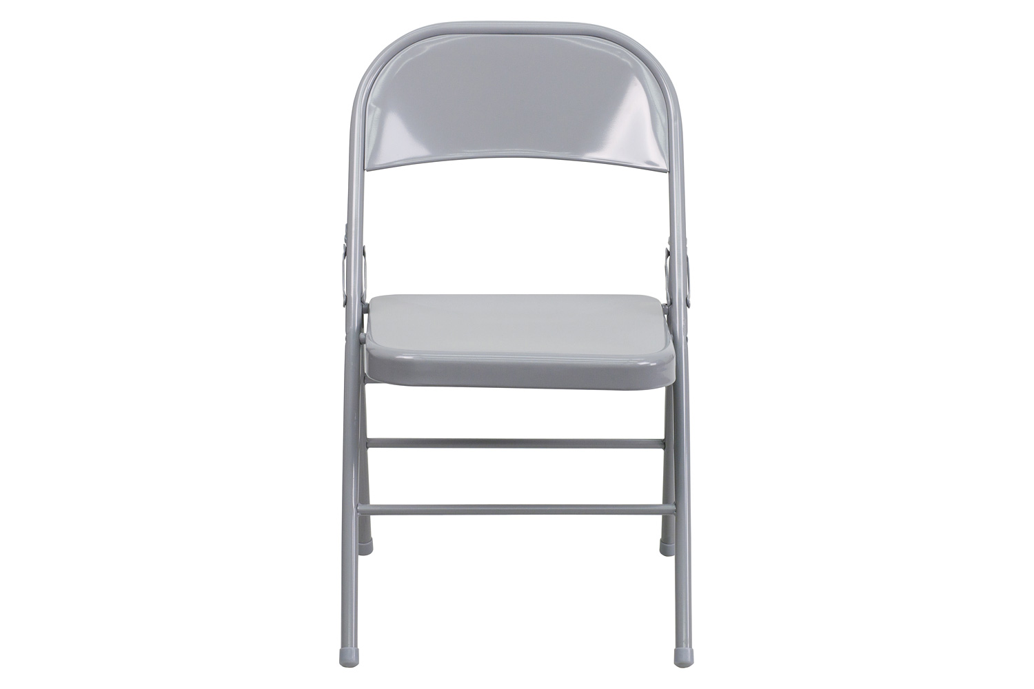 BLNK HERCULES Series Triple Braced and Double Hinged Metal Folding Chair - Gray