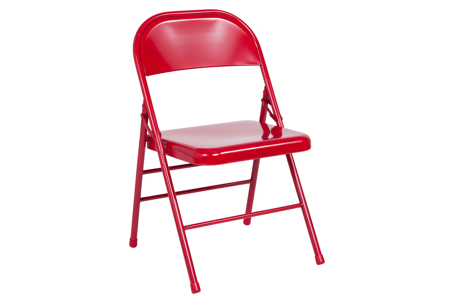 BLNK HERCULES Series Triple Braced and Double Hinged Metal Folding Chair - Red