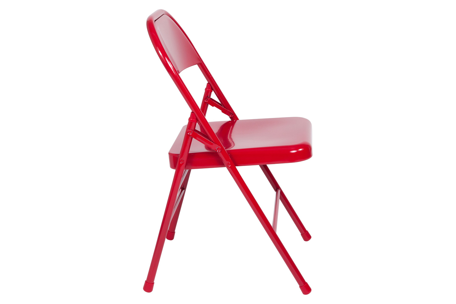 BLNK HERCULES Series Triple Braced and Double Hinged Metal Folding Chair - Red