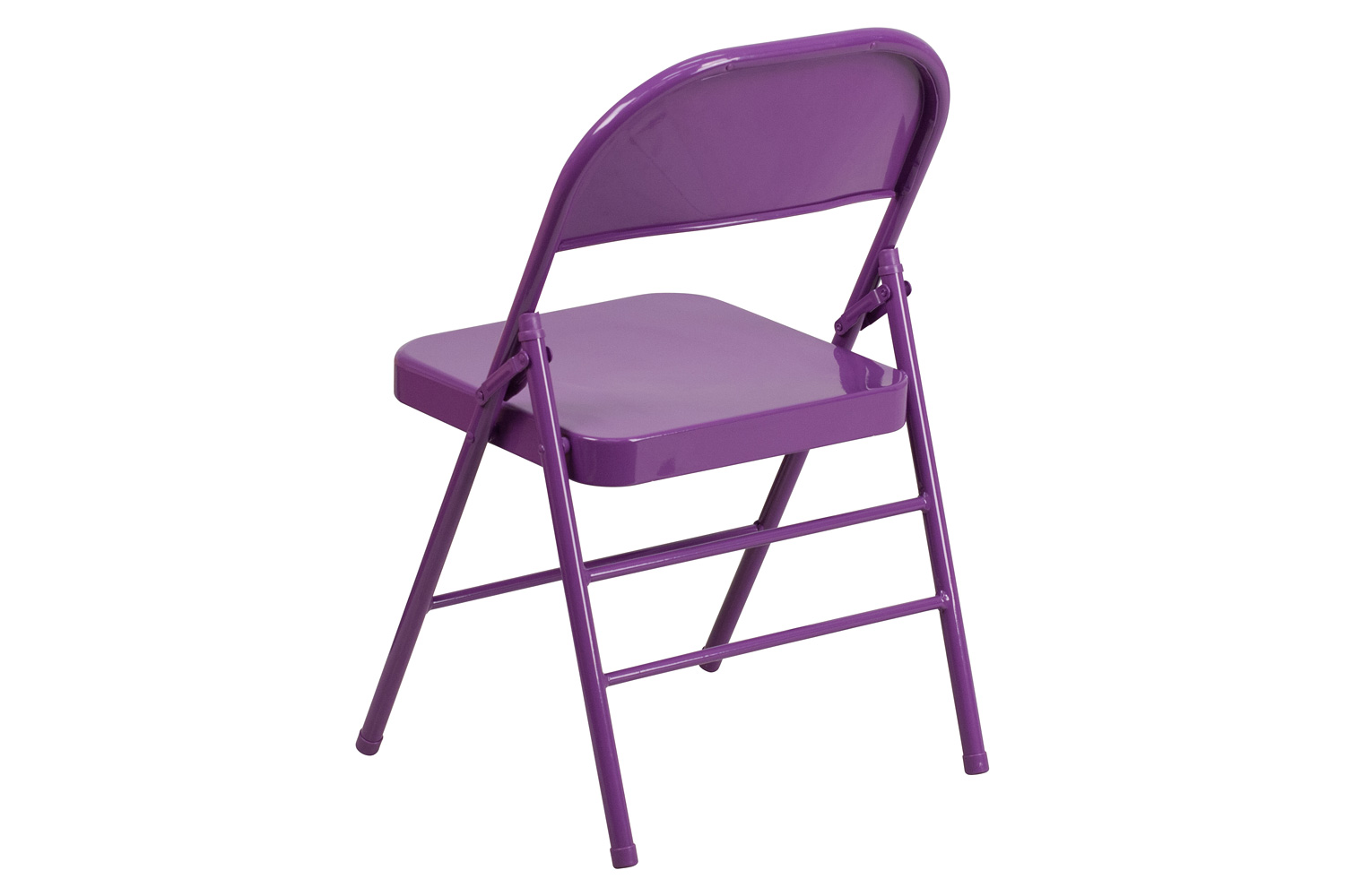 BLNK HERCULES COLORBURST Series Metal Triple Braced and Double Hinged Folding Chair - Impulsive Purple