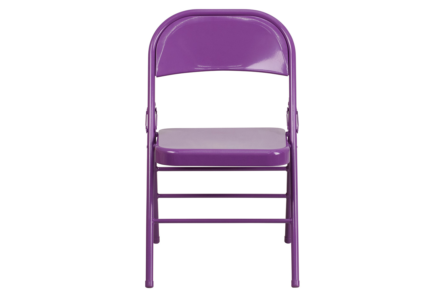BLNK HERCULES COLORBURST Series Metal Triple Braced and Double Hinged Folding Chair - Impulsive Purple