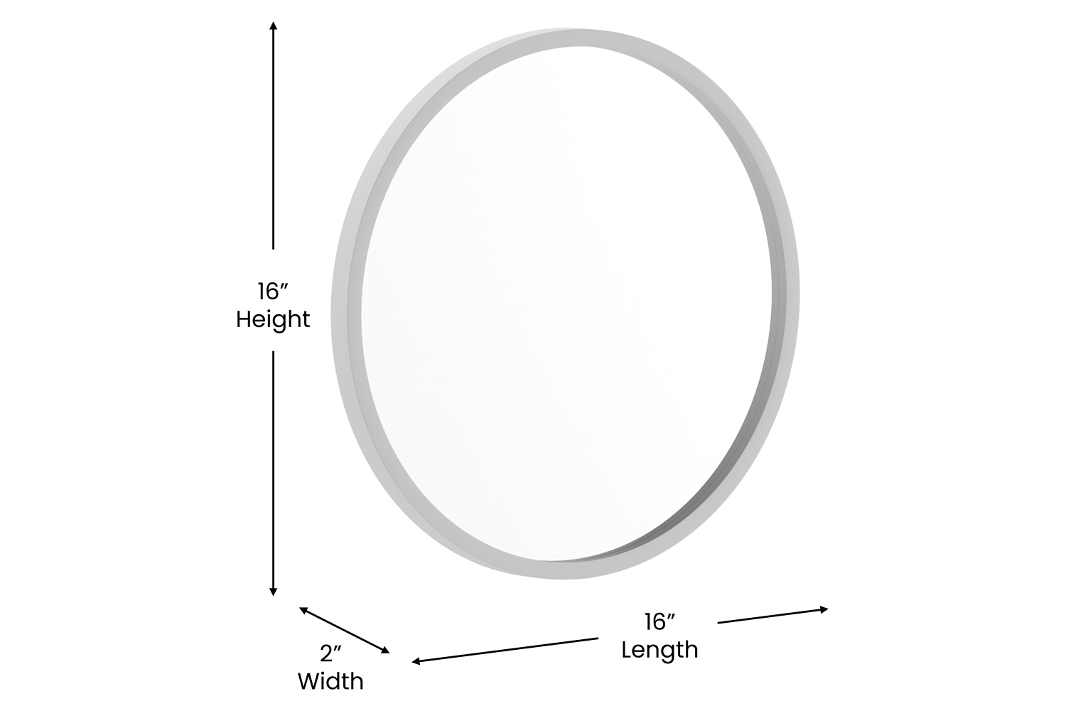 BLNK Julianne Style 2 Round Metal Framed Wall Mirror - Silver, 16"D