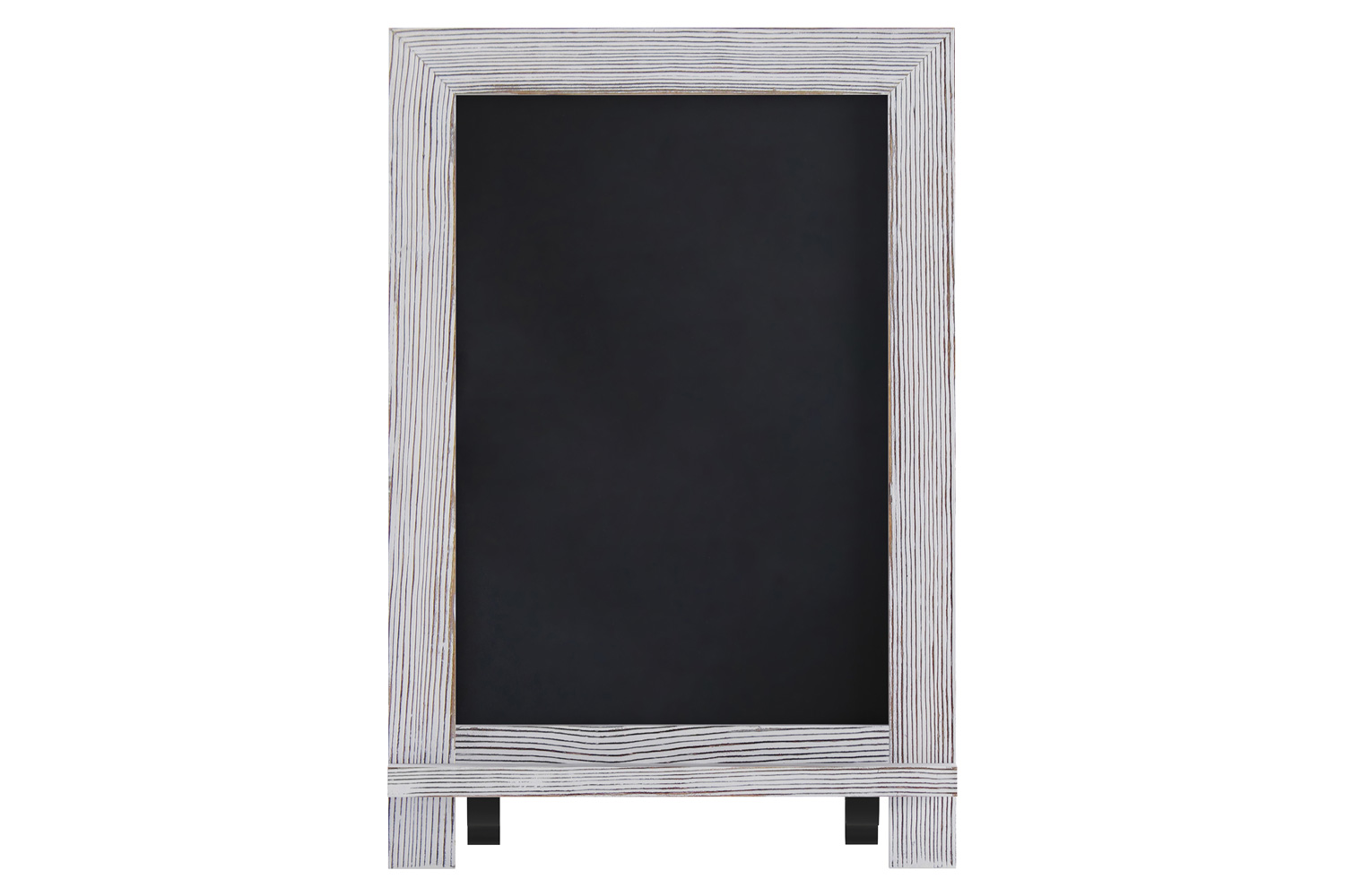 BLNK Canterbury Whitewashed Tabletop Magnetic Chalkboard Sign with Metal Scrolled Legs - 9.5"W x 14"H
