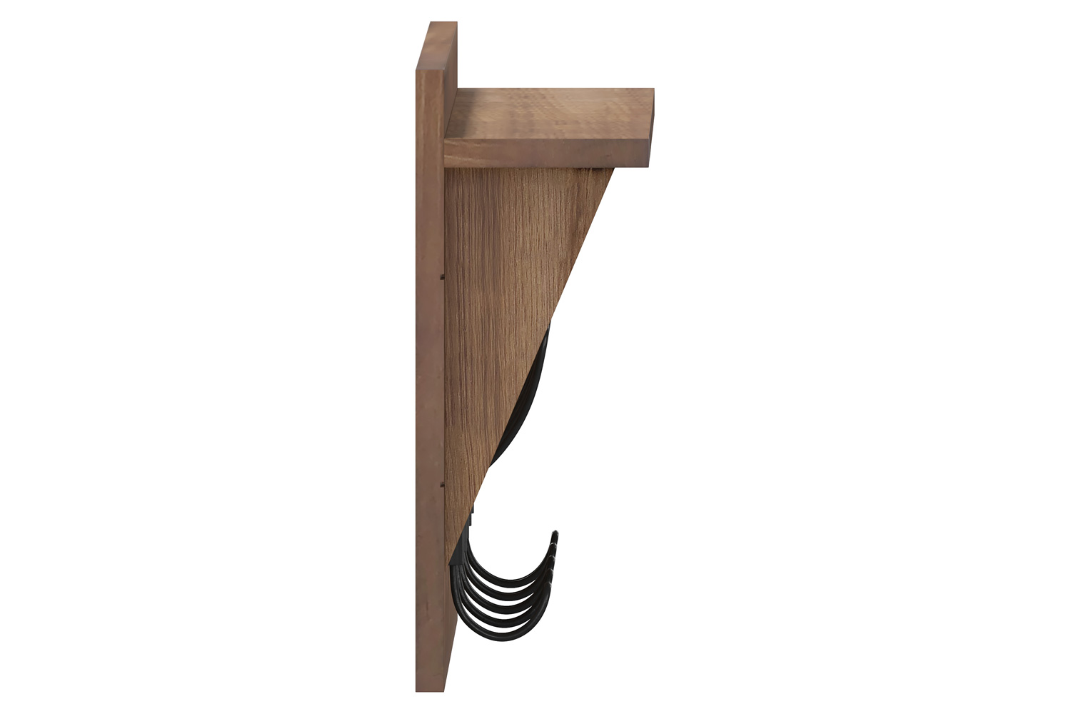 BLNK Daly Wall Mounted Solid Pine Wood Storage Rack with Upper Shelf and 5 Hooks - Rustic Brown