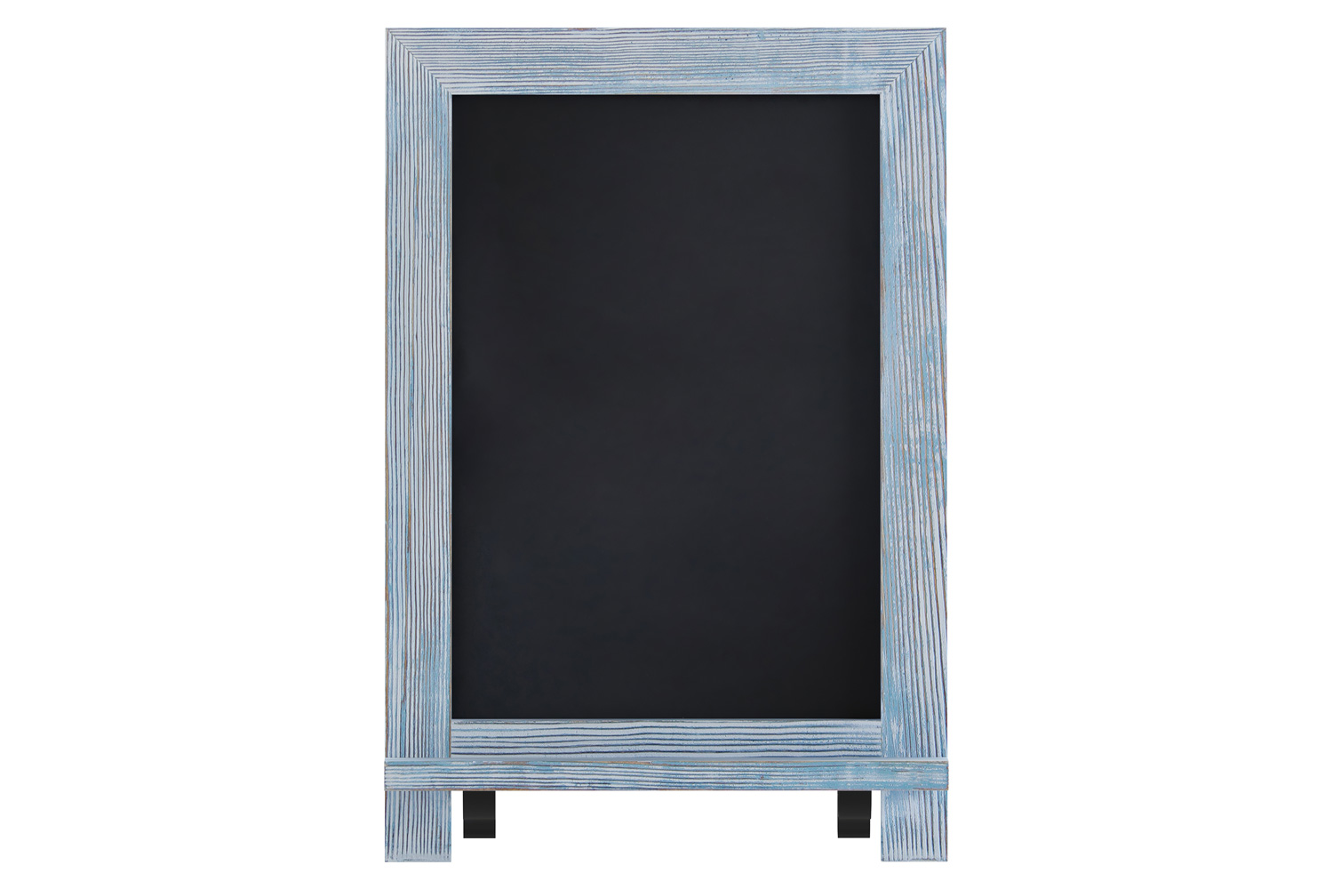 BLNK Canterbury Rustic Blue Tabletop Magnetic Chalkboard Sign with Metal Scrolled Legs - 9.5"W x 14"H