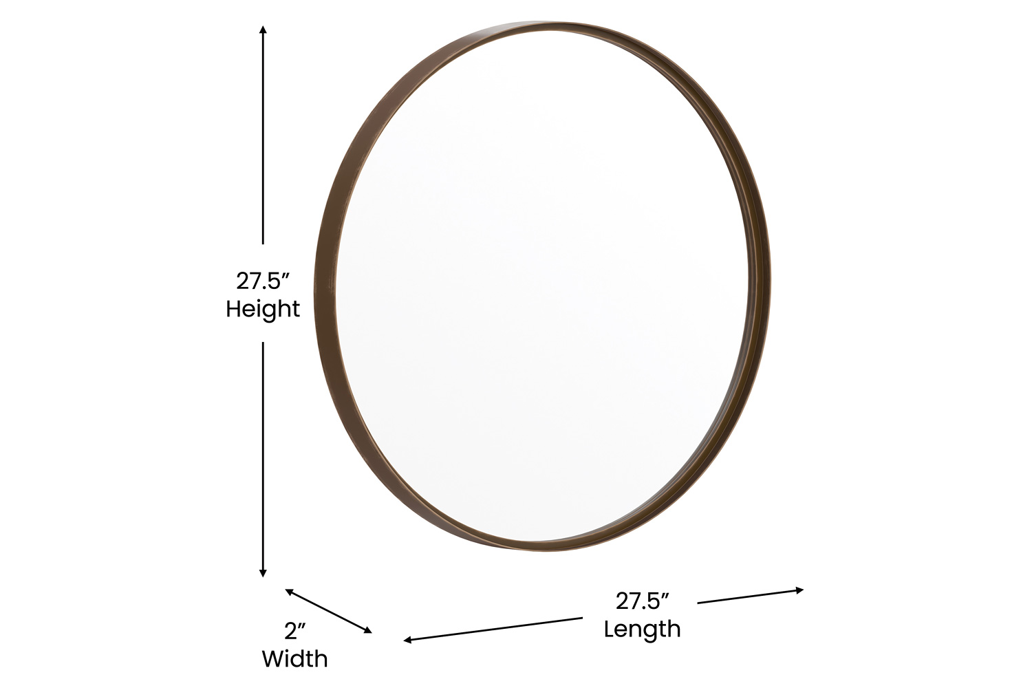 BLNK Jennifer Round Metal Framed Wall Mirror - Bronze