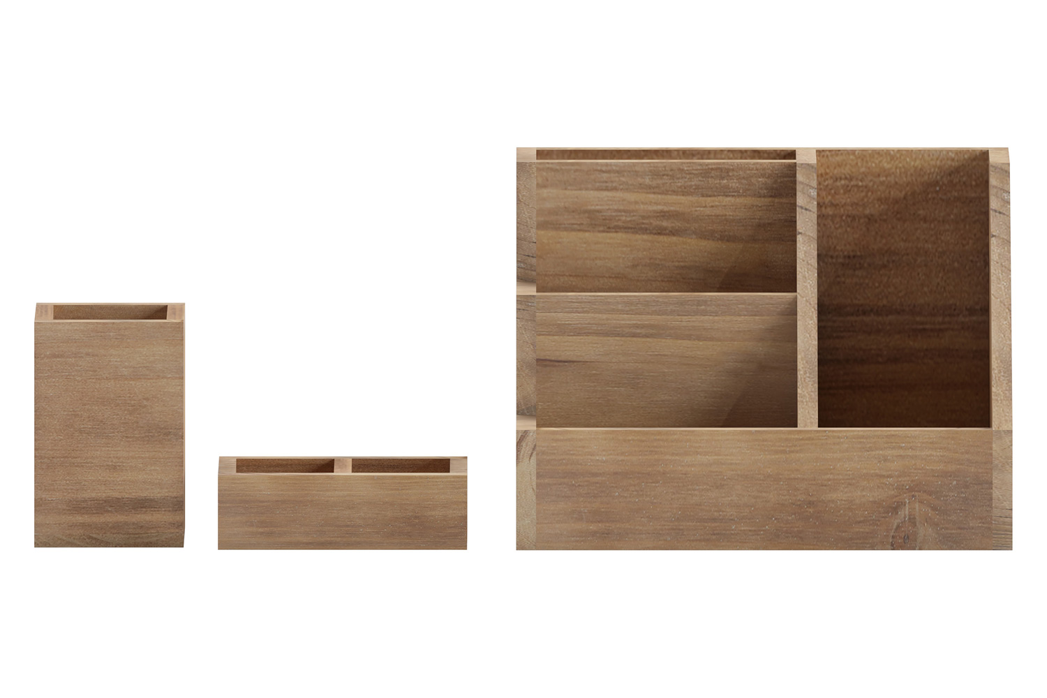 BLNK Comerford Wooden Organizer Set 3 Piece - Rustic Brown