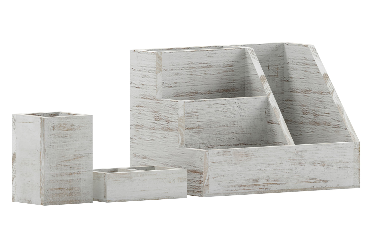 BLNK Comerford Wooden Organizer Set 3 Piece - Whitewashed