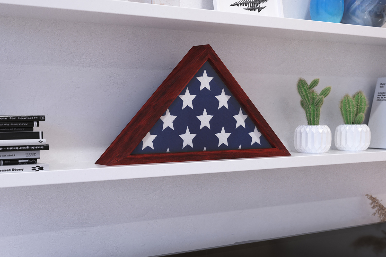 BLNK Sheehan Solid Wood Memorial Flag Display Case - Mahogany