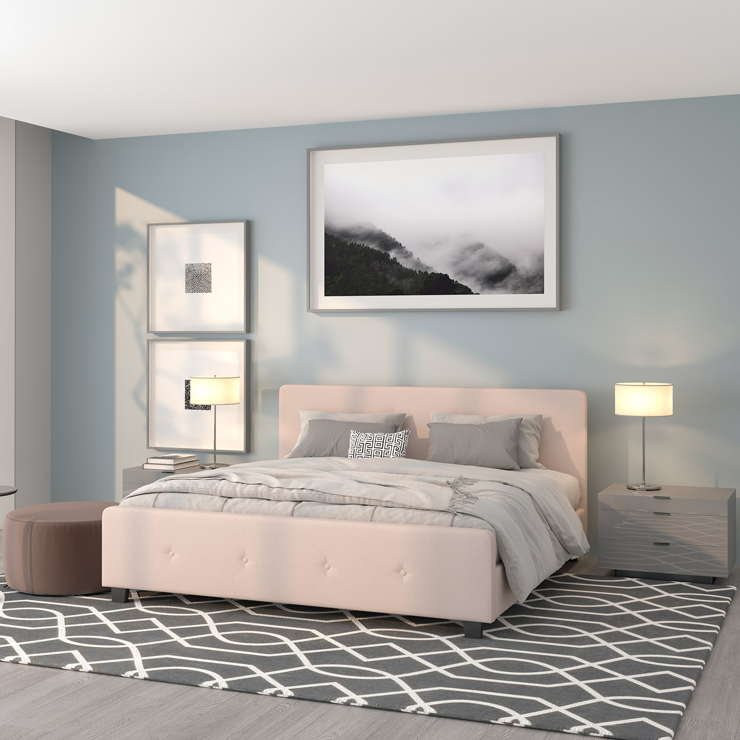 BLNK - Tribeca Tufted Upholstered Platform Bed