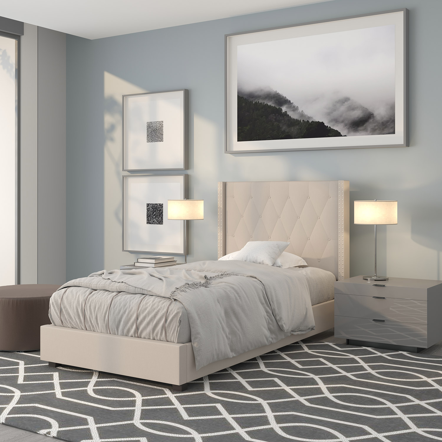 BLNK - Riverdale Tufted Upholstered Platform Bed